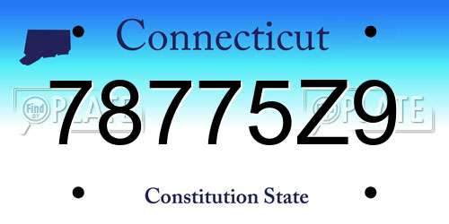 78775Z9 Connecticut License Plate