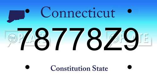 78778Z9 Connecticut License Plate