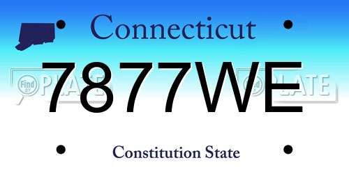 7877WE Connecticut License Plate