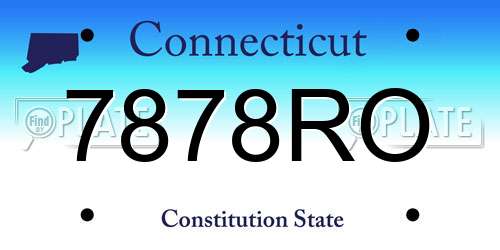 7878RO Connecticut License Plate