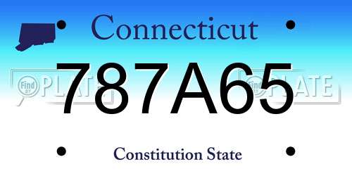 787A65 Connecticut License Plate