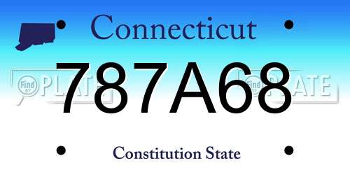 787A68 Connecticut License Plate