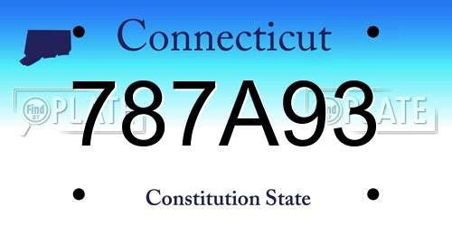 787A93 Connecticut License Plate