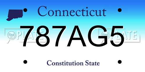 787AG5 Connecticut License Plate