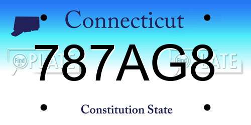 787AG8 Connecticut License Plate