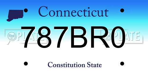 787BR0 Connecticut License Plate