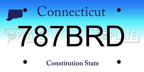 787BRD Connecticut License Plate