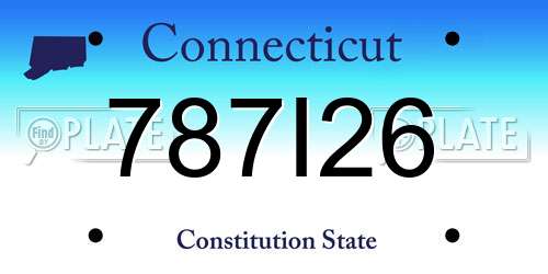 787I26 Connecticut License Plate