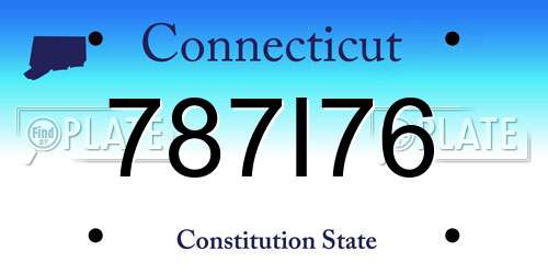 787I76 Connecticut License Plate