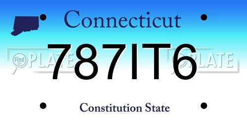 787IT6 Connecticut License Plate