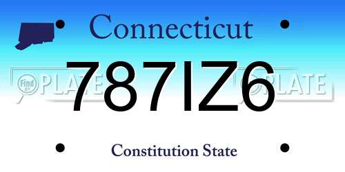 787IZ6 Connecticut License Plate