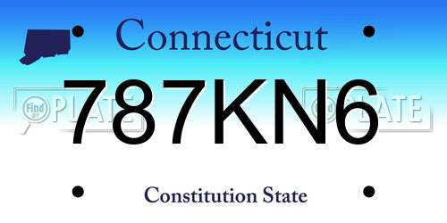 787KN6 Connecticut License Plate