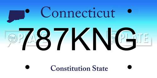 787KNG Connecticut License Plate