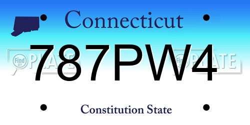 787PW4 Connecticut License Plate
