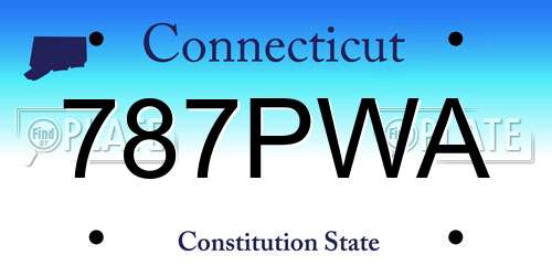 787PWA Connecticut License Plate