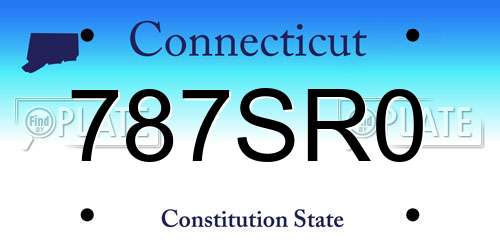 787SR0 Connecticut License Plate