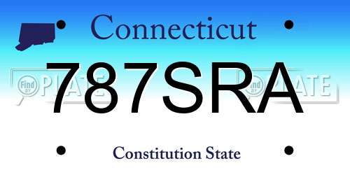 787SRA Connecticut License Plate