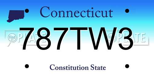 787TW3 Connecticut License Plate