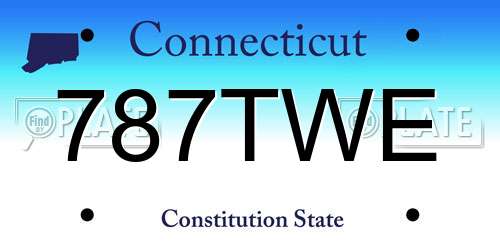 787TWE Connecticut License Plate