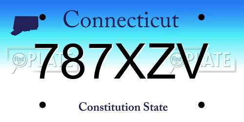 787XZV Connecticut License Plate
