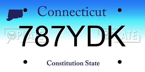 787YDK Connecticut License Plate