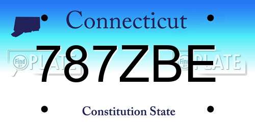 787ZBE Connecticut License Plate