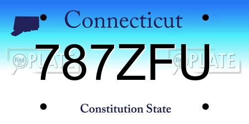787ZFU Connecticut License Plate