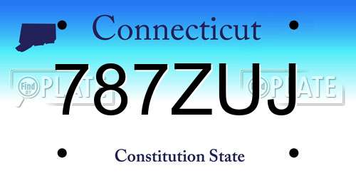 787ZUJ Connecticut License Plate