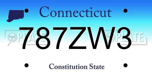 787ZW3 Connecticut License Plate