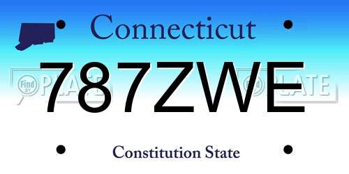 787ZWE Connecticut License Plate