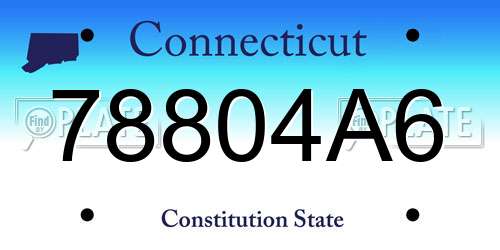 78804A6 Connecticut License Plate
