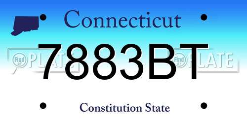 7883BT Connecticut License Plate
