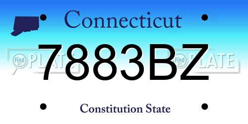 7883BZ Connecticut License Plate