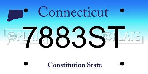 7883ST Connecticut License Plate