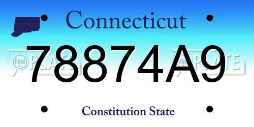 78874A9 Connecticut License Plate