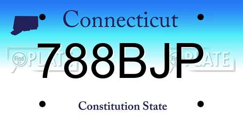 788BJP Connecticut License Plate