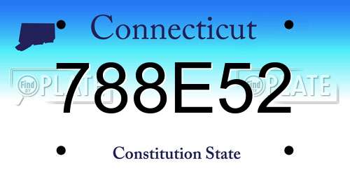 788E52 Connecticut License Plate