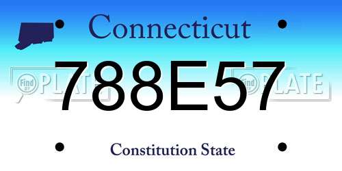 788E57 Connecticut License Plate