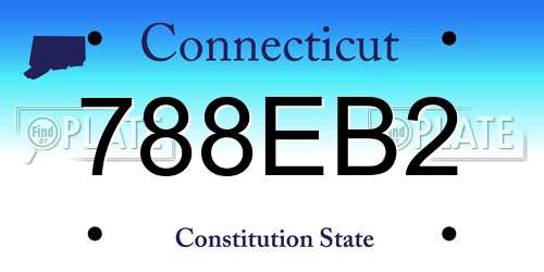 788EB2 Connecticut License Plate