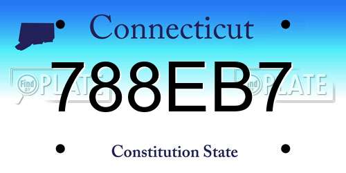788EB7 Connecticut License Plate