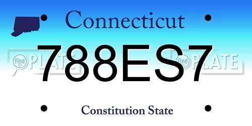 788ES7 Connecticut License Plate