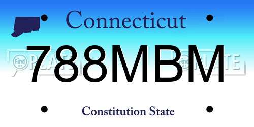 788MBM Connecticut License Plate