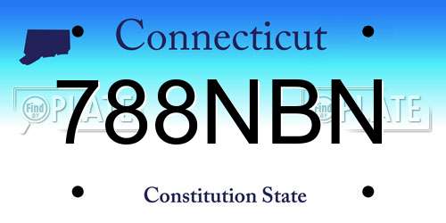 788NBN Connecticut License Plate