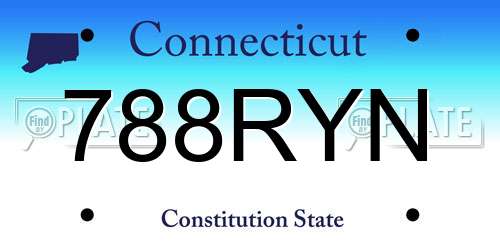 788RYN Connecticut License Plate