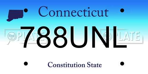 788UNL Connecticut License Plate
