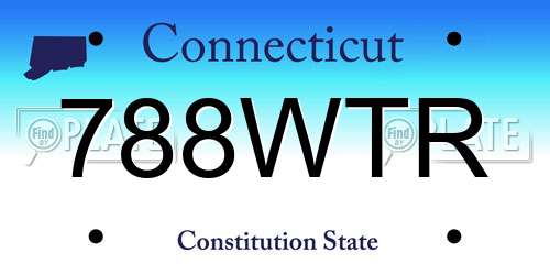 788WTR Connecticut License Plate