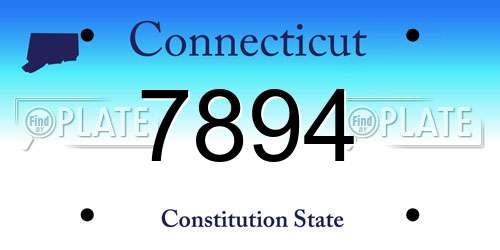 7894 Connecticut License Plate