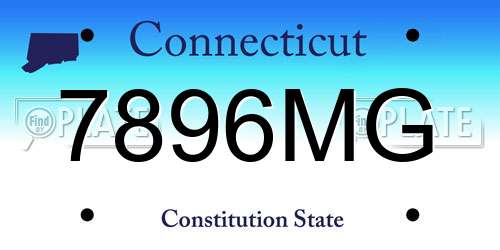 7896MG Connecticut License Plate