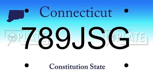 789JSG Connecticut License Plate
