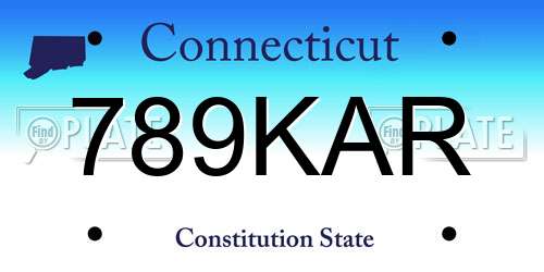 789KAR Connecticut License Plate